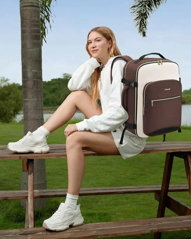 Alt view image 3 of 5 - LOVEVOOK 50L Travel Backpack for Women & Men, Airline Approved Carry On Luggage with 3 Packing Cubes, TSA Overnight Bags, Waterproof Personal Item Bag, Weekender Essentials Backpacks fits 17" Laptop