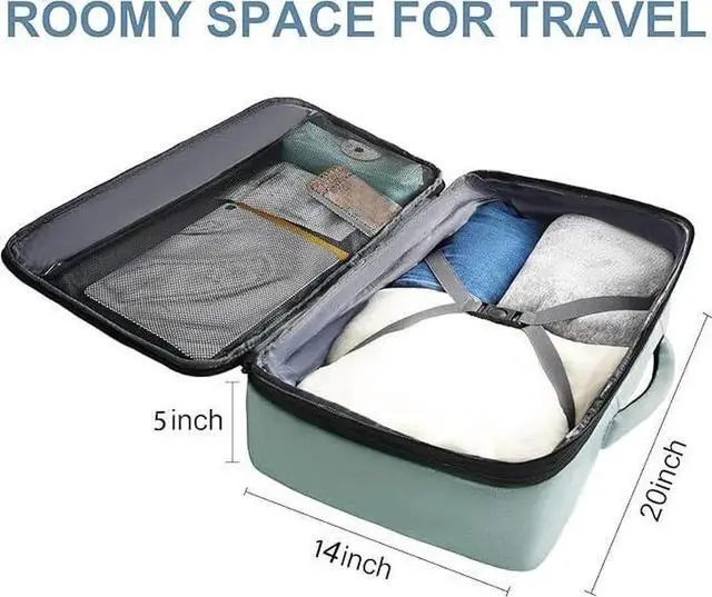 Alt view image 3 of 5 - Vancropak Travel Bag, Large 40L Carry on Backpack Airline Approved Expandable Suitcase Daypack, Water Resistant Travel Backpack Overnight Lightweight Luggage Weekender Bag for Flight Men Women, Cyan