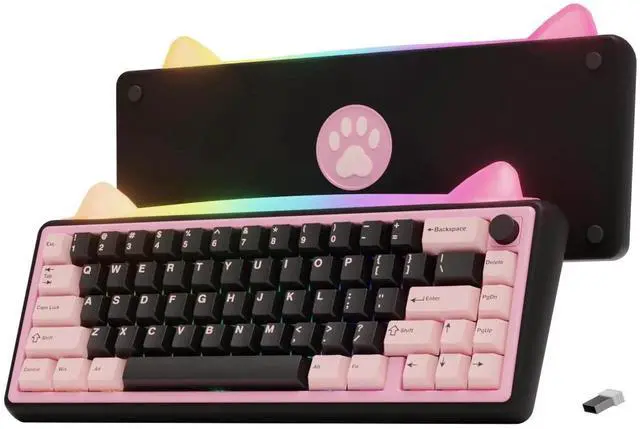Main image of OOCTPK Chilkey Foxy65 Mechanical Keyboard with Knob, Gasket Mount 65% Aluminum Wireless Mechanical Keyboard, BT5.0/2.4GHz/USB-C, Hot Swappable, RGB Backlit Computer Custom Key Board for PC