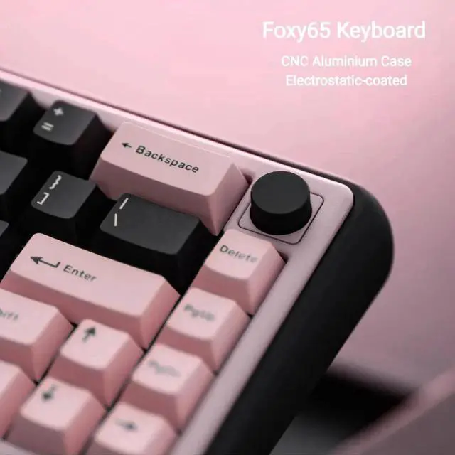 Alt view image 3 of 5 - OOCTPK Chilkey Foxy65 Mechanical Keyboard with Knob, Gasket Mount 65% Aluminum Wireless Mechanical Keyboard, BT5.0/2.4GHz/USB-C, Hot Swappable, RGB Backlit Computer Custom Key Board for PC