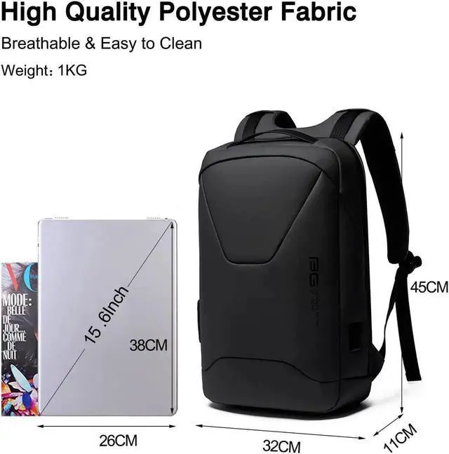 Alt view image 4 of 5 - FANDARE Anti-Theft Backpack Business Daypacks fits 15.6 Inch Laptop Travel Large Backpack with USB Charging Port Waterproof Computer Bag Bookbag for Women Men Notebook Black