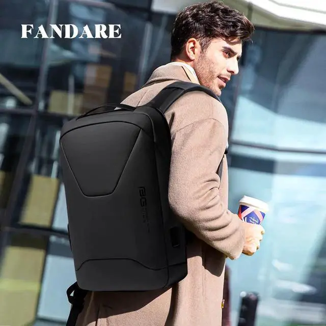 Alt view image 2 of 5 - FANDARE Anti-Theft Backpack Business Daypacks fits 15.6 Inch Laptop Travel Large Backpack with USB Charging Port Waterproof Computer Bag Bookbag for Women Men Notebook Black