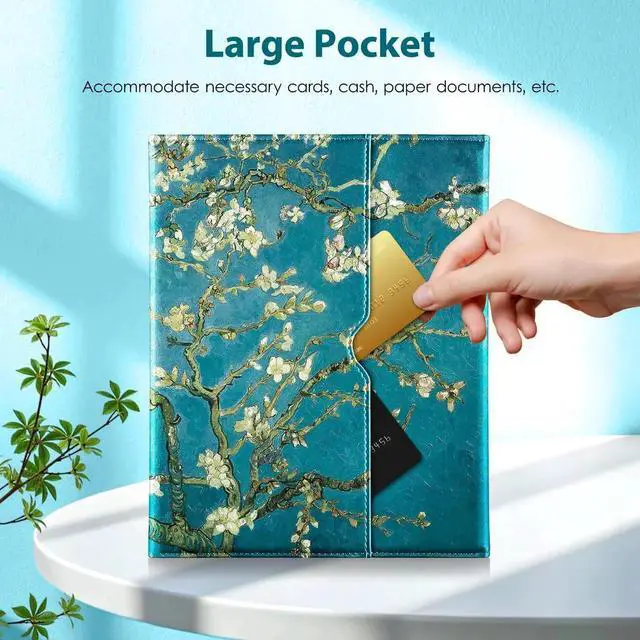 Alt view image 5 of 5 - DTTO for iPad Pro 13 Inch Case with Keyboard M5/M4 2025/2024, 7 Colors Backlit Wireless Detachable Keyboard Premium Leather Folio Cover with Pencil Holder & Pocket, Blossom