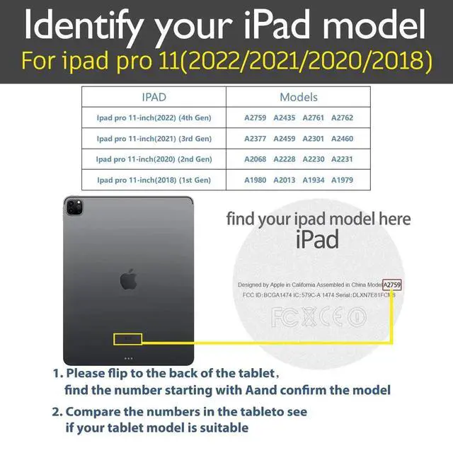 Alt view image 2 of 5 - Gexmil Case for iPad Pro 11 Inch,4th/3rd/2nd/1st Generation(2022/2021/2020/2018) Genuine Leather Cover with Pencil Holder,Cowhide Folio Cover,Auto Sleep/Wake Anti Slip,Butterfly Pattern