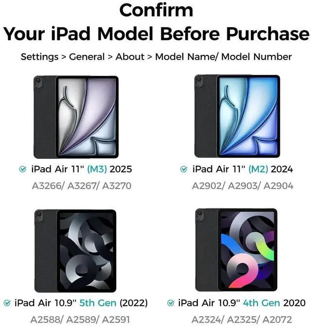 Alt view image 4 of 5 - BENKS ArmorPro Case for iPad Air 11 Inch (M3/M2) 2025/2024 & iPad Air 10.9 Inch (5/4th Gen) 2022/2020, Slim Shockproof Cover with Pencil Holder, Supports Apple Pencil Charging, Dupont Kevlar Made