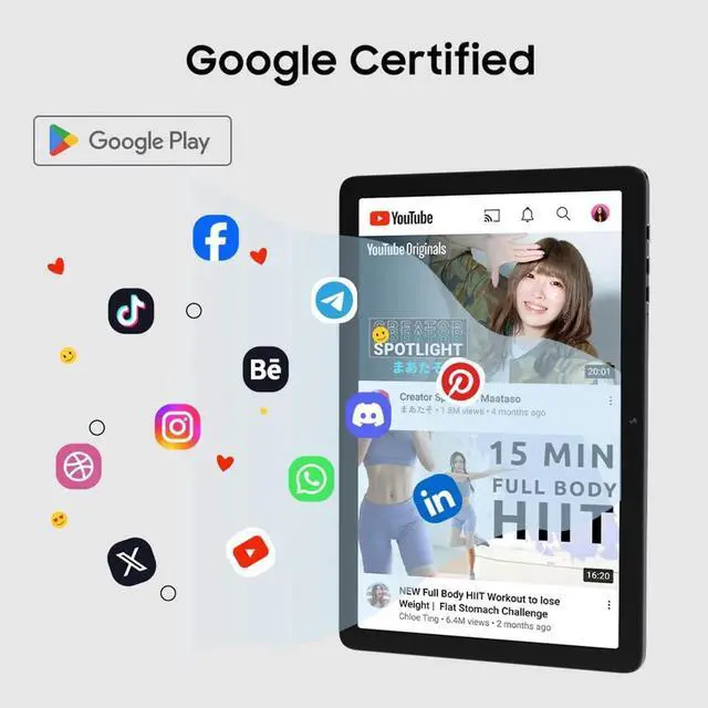 Alt view image 2 of 5 - ApoloSign Tablet, 10.1 Android Tablet with Octa-core Processor, LCD Touchscreen, 8(4+4) GB RAM, 64GB ROM, 1TB Expandable Storage, Long Battery Life, Dual Camera, WiFi 6 (Gray)