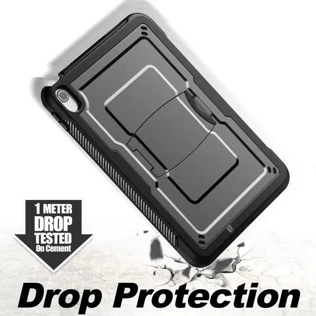 Alt view image 3 of 5 - SEYMAC stock Case for iPad (A16) 11th/10th Generation 11''/10.9'' 2025/2022, with Built-in Screen Protector, Shoulder Strap, Built-in Kickstand, Rugged Full Body Shockproof Protective Case, Black