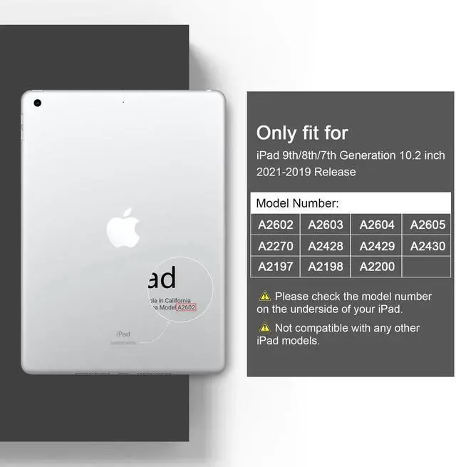 Alt view image 3 of 5 - DONGKE Compatible with iPad 10.2 Inch Case 2021 2020 2019, Smart Lightweight Trifold Stand Hard Plastic Transparent Cover Support Auto Sleep/Wake for iPad 10.2" 9th/8th/7th Generation - Stripes