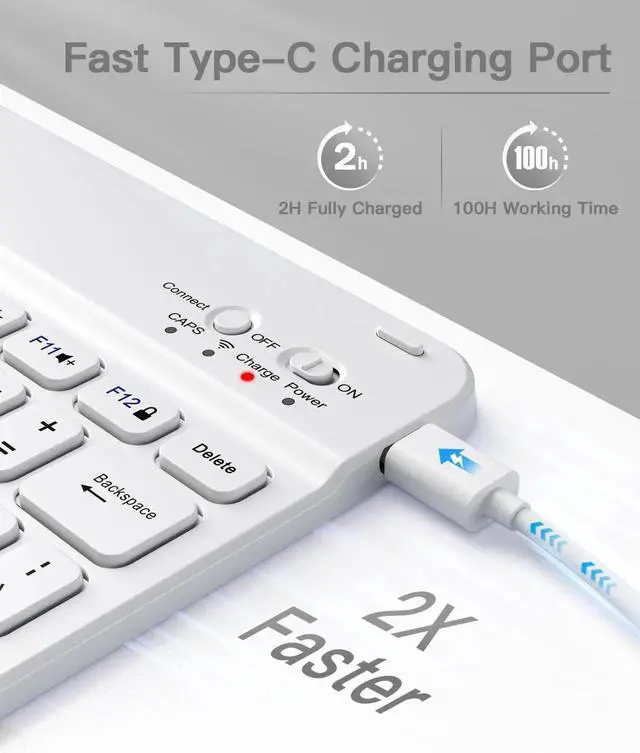 Alt view image 4 of 5 - Beydoa for iPad 10th Generation Case with Keyboard 10.9 Inch 2022/iPad (A16) 11th Gen 11 Inch 2025 - Magnetic Detachable Keyboard, Stain Proof Cover, Smart Folio Case with Pencil Holder - Grey