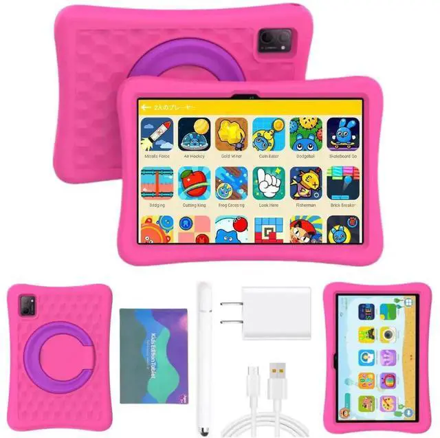 Alt view image 5 of 5 - YUONEOO Children's Tablet, Kids Android Children's Tablet 10 inch Eight core with Protective case, 128GB Expandable Suitable for Young Children, Parental Control, Dual Cameras 5M+13M, WiFi, Gifts(Red)