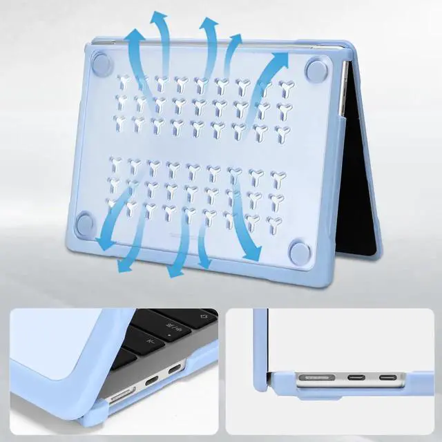 Alt view image 4 of 5 - MOSISO Compatible with MacBook Air 13 inch Case 2025 2024 2023 2022 M4 A3240 M3 A3113 M2 A2681, Soft TPU Bumper Anti-Fingerprint Hard Case&Keyboard Cover for MacBook Air 13.6 inch Case, Air Blue