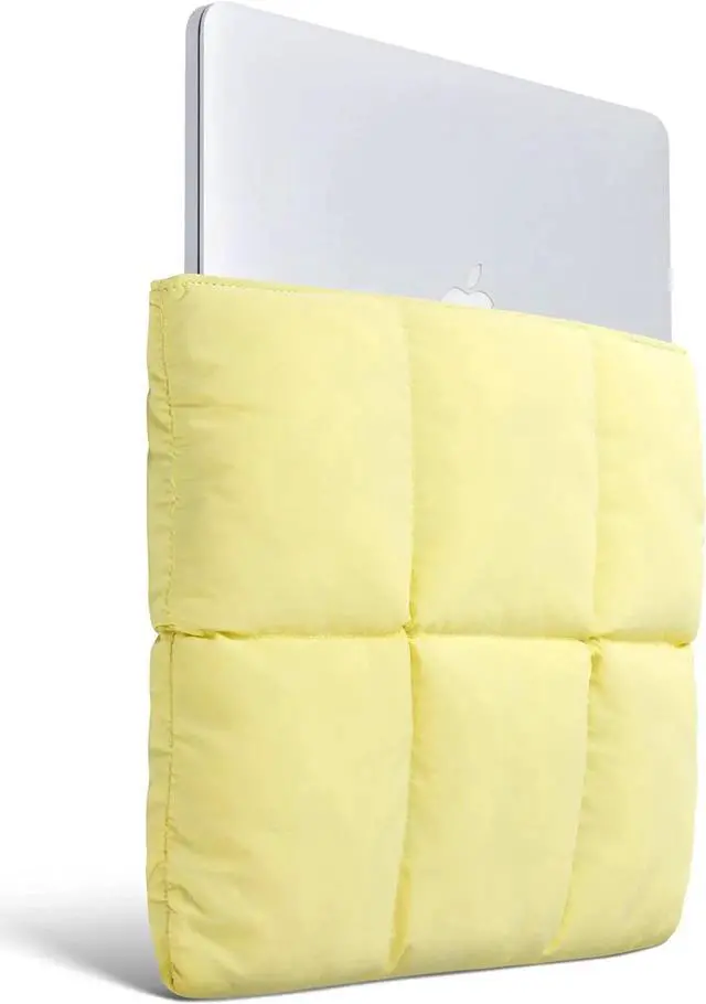 Alt view image 4 of 5 - Comfyable Puffy Laptop Sleeve 13 Inch 14 Inch, Quilted Puffer Laptop Carrying Case, Pillow Case Compatible with MacBook Air M4 2025 M3 M2 M1, MacBook Pro M4 Pro/Max, Yellow