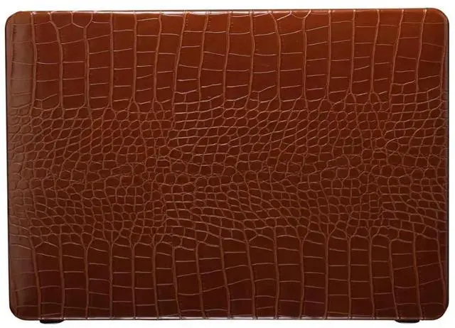 Main image of FFBOFFC Laptop Hard Case Compatible with MacBook 12 Inch Case Cover with Retina Display 2017 2016 2015 Release Model A1534, Leather Crocodile Print Protective Shell Case & Keyboard Cover, Brown