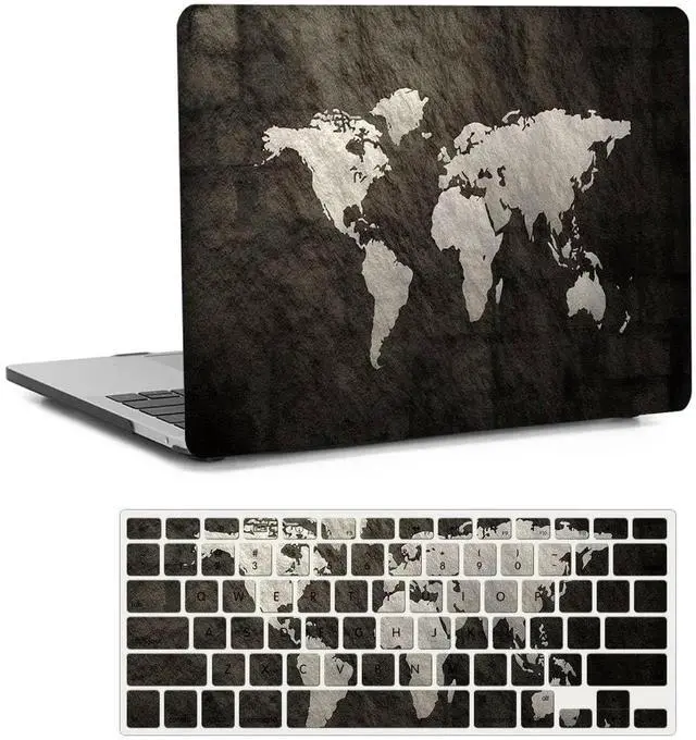 Main image of Laptop Hard Case Compatible with MacBook Pro 16 Inch Case 2020 2019 Release Model A2141 with Touch Bar Touch ID, Protective Plastic Hard Shell Cover Case & Keyboard Cover Skin, World Map