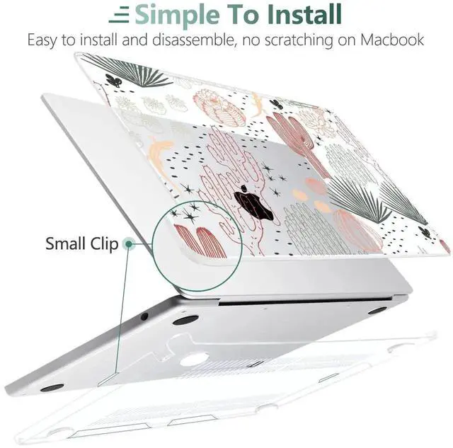 Alt view image 3 of 5 - MEEgoodo Case for MacBook Air M4/M3/M2 13.6 inch 2025 2024 2022, Fit Model A3240 A3113 A2681, Compatible with MacBook Air 13 inch, Laptop Hard Shell Case with Keyboard Cover, Cacti