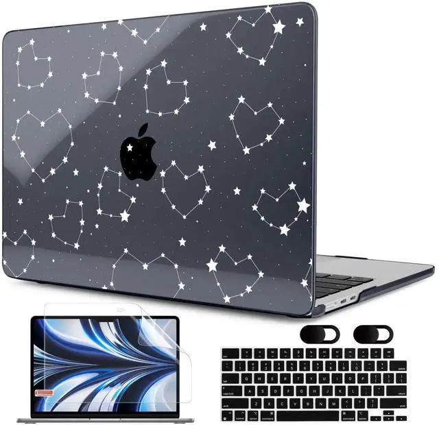 Main image of MEEgoodo Case for MacBook Air M4/M3/M2 13.6 inch 2025 2024 2022, Fit Model A3240 A3113 A2681, Compatible with MacBook Air 13 inch, Laptop Hard Shell Case with Keyboard Cover, Constellations & Hearts