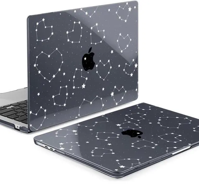 Alt view image 2 of 5 - MEEgoodo Case for MacBook Air M4/M3/M2 13.6 inch 2025 2024 2022, Fit Model A3240 A3113 A2681, Compatible with MacBook Air 13 inch, Laptop Hard Shell Case with Keyboard Cover, Constellations & Hearts