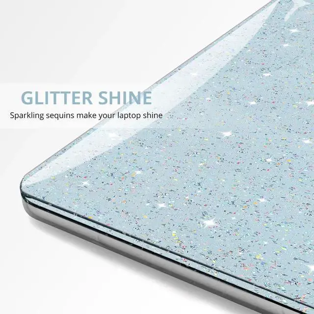 Alt view image 4 of 5 - Anban Compatible with MacBook Air 13 inch Case 2025 2024 2023 2022 M4 M3 M2 A3240 A3113 A2681, Luxirous Glitter Plastic Hard Shell+Keyboard Cover+Screen Protector for MacBook Air 13.6 inch Case, Blue