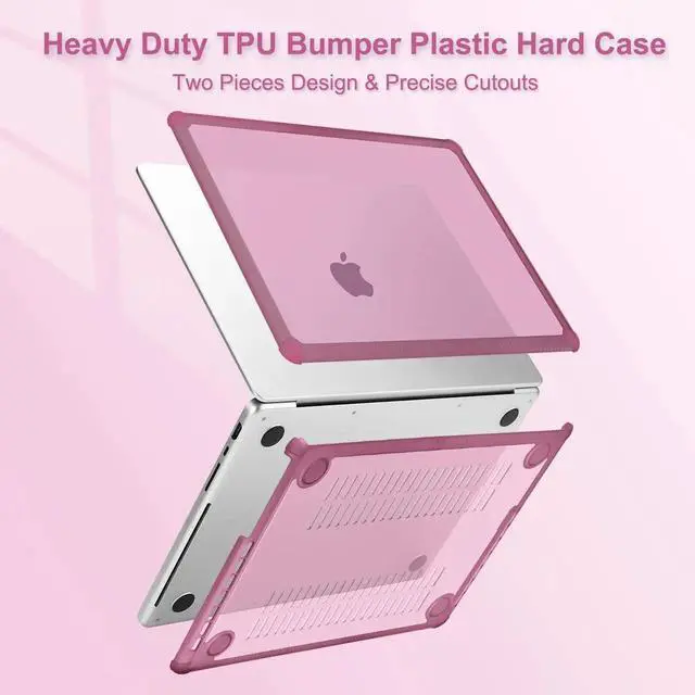 Alt view image 4 of 5 - MOSISO Compatible with MacBook Pro 13 inch Case M2 2025-2016 A2338 M1 A2251 A2289 A2159 A1989 A1708 A1706, Anti-Cracking Heavy Duty Plastic TPU Bumper Hard Case&Keyboard Skin&Screen Film, Wine Red