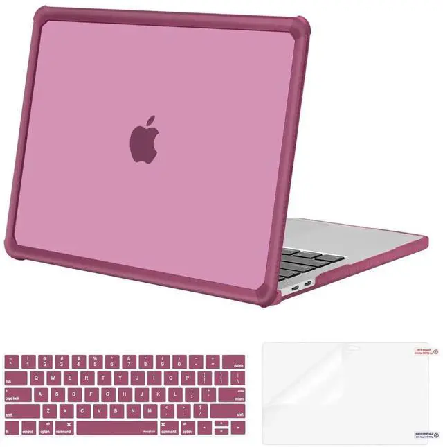 Main image of MOSISO Compatible with MacBook Pro 13 inch Case M2 2025-2016 A2338 M1 A2251 A2289 A2159 A1989 A1708 A1706, Anti-Cracking Heavy Duty Plastic TPU Bumper Hard Case&Keyboard Skin&Screen Film, Wine Red