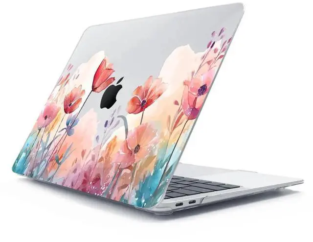 Alt view image 4 of 5 - HOHAIYOO Compatible with MacBook Pro 13 inch Case M2 2024 2023 2022-2016 A2338 M1 A2251 A2289 A2159 A1989 A1706, Plastic Hard Shell Case & Keyboard Cover & Screen Protector&Webcam Cover, Garden Floral