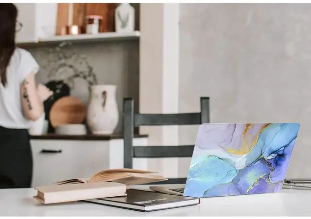 Alt view image 2 of 5 - Watbro Compatible with MacBook Air 13 Inch Laptop Case 2020 2019 2018 Release A2337 M1/A2179/A1932,Colorful Marble Case with Keyboard Cover Skin for MacBook Air 2020 with Touch ID