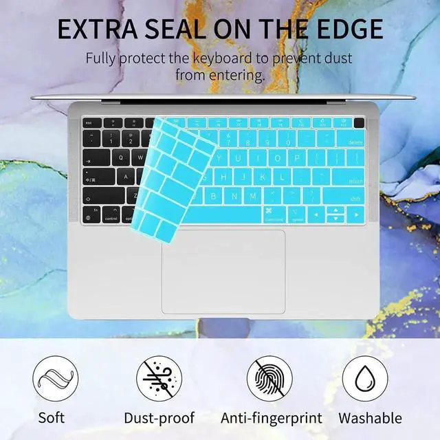 Alt view image 5 of 5 - Watbro Compatible with MacBook Air 13 Inch Laptop Case 2020 2019 2018 Release A2337 M1/A2179/A1932,Colorful Marble Case with Keyboard Cover Skin for MacBook Air 2020 with Touch ID
