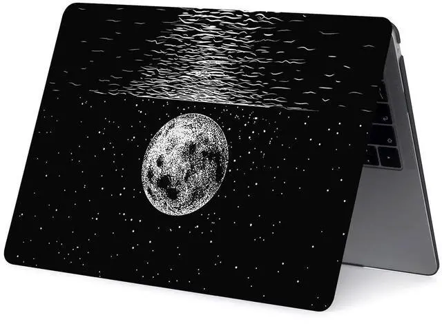 Alt view image 3 of 5 - Case Compatible with MacBook Air 13 inch (Models: A1369 & A1466, Older Version 2010-2017), 2 in 1 Plastic Hard Shell Protective Case Cover & Keyboard Protector - Moon