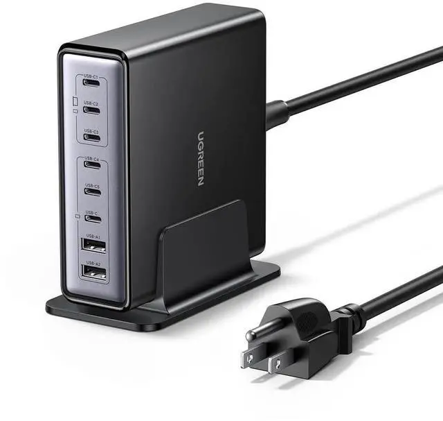 Main image of UGREEN Nexode 200W GaN USB C Charging Station, 8-Port Desktop Charger with PD 100W for MacBook Pro 16"/Air, Dell XPS, iPad Pro, iPhone 17/16/15, Galaxy S25/S24, Pixel 10/9