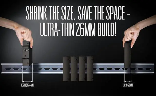 Alt view image 3 of 5 - Open SFP Slot DIN Rail Gigabit Ethernet Switch, 4X 10/100/1000Base-TX + 1x 1000Base-FX,UL Power Supply, Direct DC/USB Power Options, Wide Temp, Industrial Mount, 26mm Slim