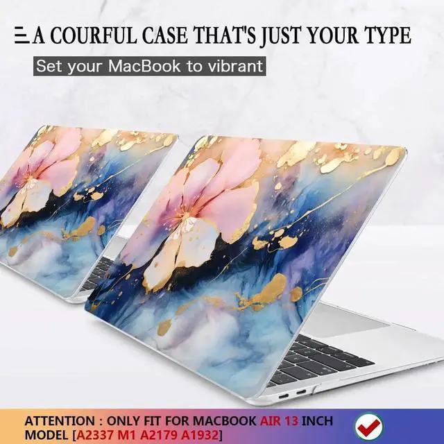 Alt view image 5 of 5 - CISSOOK Compatible with MacBook Air 13 inch Case M1 A2337 A2179 A1932 2021 2020-2018, Plastic Hard Shell Case & Keyboard Cover & Screen Film for MacBook Air 13-inch with Touch ID, Marble FlowerOnly Co