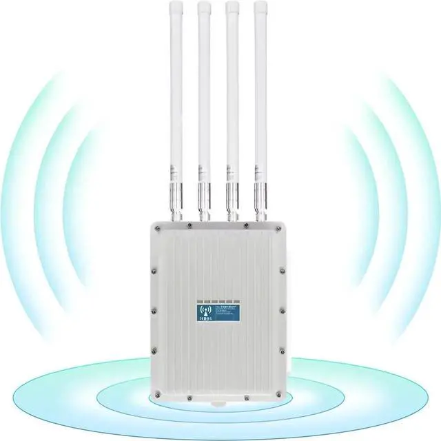 Main image of AX1200 Outdoor Access Point WiFi 6, Dual Band Outdoor Wireless Access Point Bridge with 4 High Gain Antennas, Gigabit Port, Supports Extender/AP/Repeater/MU-MIMO for Farm,Courtyard,RV,Campsite