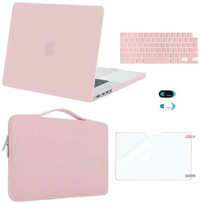 Alt view image 2 of 5 - MOSISO Compatible with MacBook Pro 16 inch Case 2025 2024 2023 2022 2021 M4 M3 M2 M1 A3403 A3186 A2991 A2780 A2485 Pro Max, Hard Case&Sleeve Bag&Keyboard Skin&Webcam Cover&Screen Film, Rose Quartz