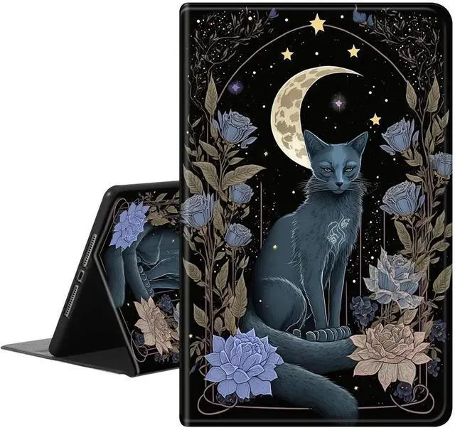 Main image of Case for All-New Amazon Kindle Fire HD 10 & 10 Plus Tablet (13th/11th Generation, 2023/2021 Release) 10.1",PU Leather Slim Standing Smart Cover Case with Auto Sleep/Wake,Witchy Cat Moon