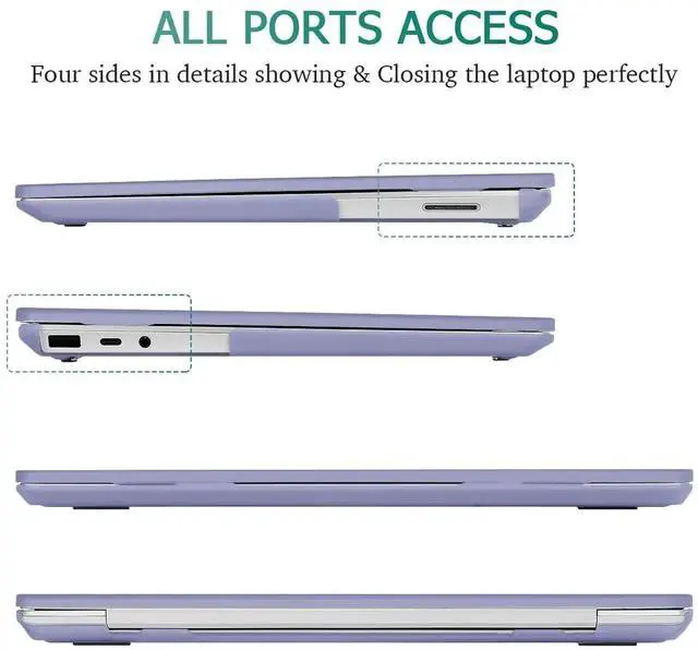 Alt view image 3 of 5 - May Chen Case Compatible for 13.5" Microsoft Surface Laptop 5/4/3 with Metal Palm Rest Model 1951/1868, Plastic Hard Shell Case with Screen Protector + Keyboard Cover + Dust Plug, Lavender Gray