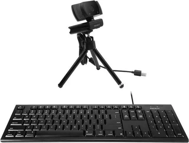 Main image of Macally Mac Wired Keyboard and a 1080P Webcam with Tripod, Never Deal with Problematic Lighting Again!