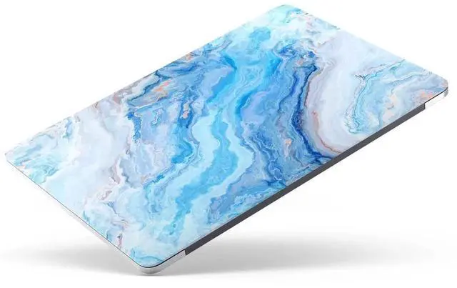Alt view image 2 of 5 - Berkin Arts Compatible with MacBook Pro 13 inch Cover, 2022, 2021, 2020-2016 Release A1706/A1989/A2159 with Keyboard Cover & Screen Protector Cloisonnism Abstract Blue Grey Marble
