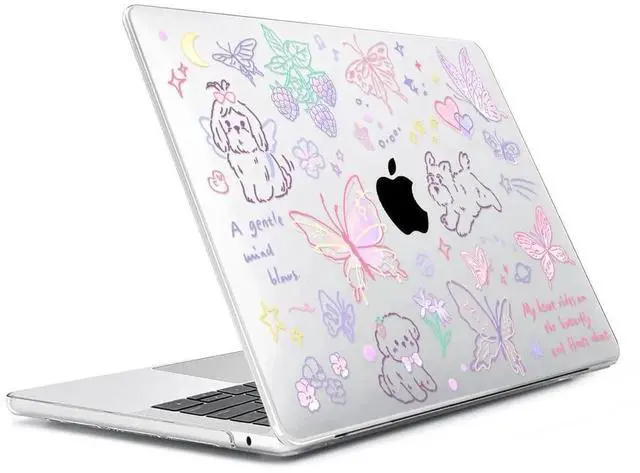 Alt view image 3 of 5 - HOHAIYOO Compatible with MacBook Air 15 inch Case 2025 2024 2023 Release M4 A3241 M3 A3114 M2 A2941 with Liquid Retina Display, Hard Shell Case&Keyboard Cover&Webcam Cover&Screen Protector, Cute Puppy