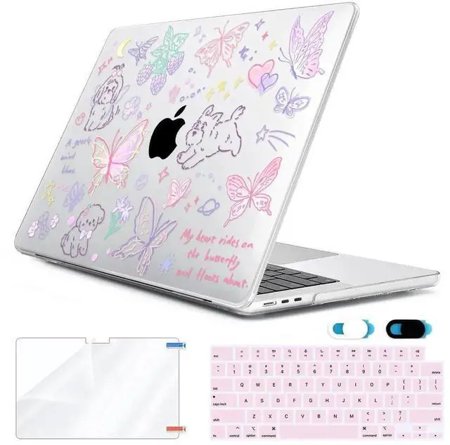 Main image of HOHAIYOO Compatible with MacBook Air 15 inch Case 2025 2024 2023 Release M4 A3241 M3 A3114 M2 A2941 with Liquid Retina Display, Hard Shell Case&Keyboard Cover&Webcam Cover&Screen Protector, Cute Puppy