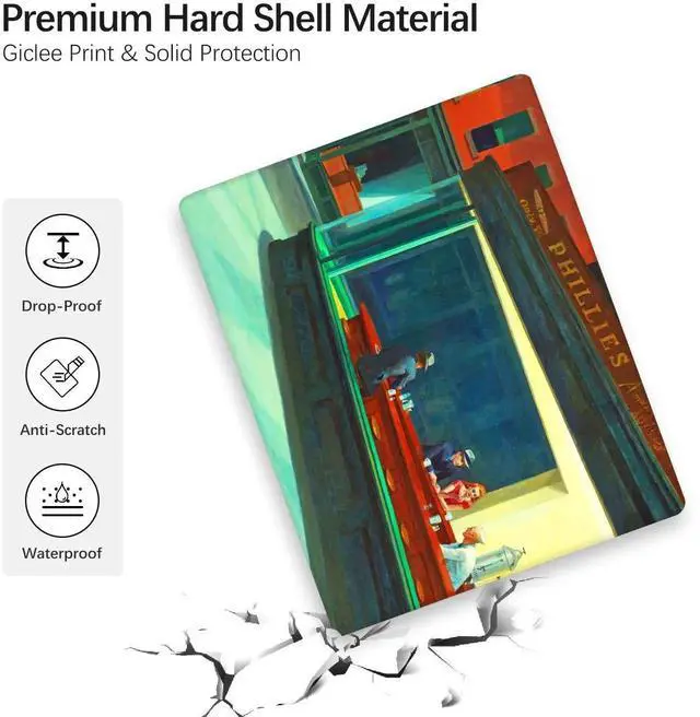 Alt view image 4 of 5 - Berkin Arts Compatible with MacBook Pro 13 inch Cover, 2022-2016 Release A1706/A1989/A2159 with Keyboard Cover & Screen Protector American Scene Painting (Nighthawks by Hopper)