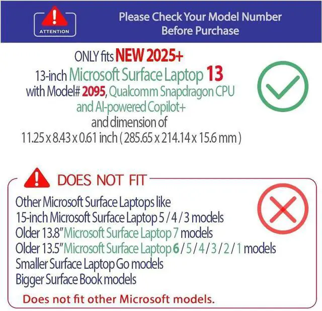 Alt view image 3 of 5 - mCover case ONLY Compatible for 2025+ 13" Microsoft Surface Laptop 13 Windows PC (Model# 2095) with Snapdragon CPU & Copilot+ (NOT Fitting Other Surface Laptop) - Orange