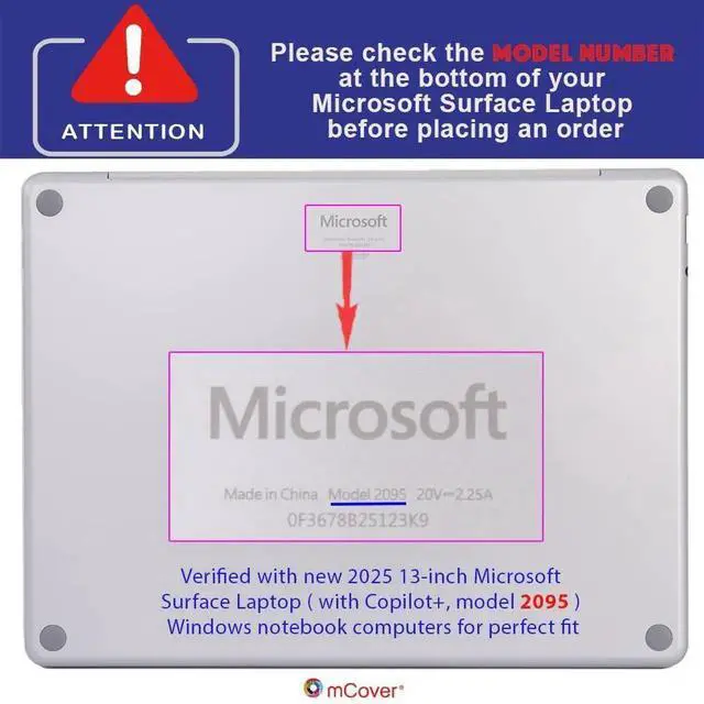 Alt view image 2 of 5 - mCover case ONLY Compatible for 2025+ 13" Microsoft Surface Laptop 13 Windows PC (Model# 2095) with Snapdragon CPU & Copilot+ (NOT Fitting Other Surface Laptop) - Orange