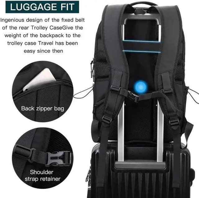 Alt view image 2 of 5 - FILLOVE Extra Large Backpack, FriendlyDurable Travel Backpack with USBCharging Port/Headphones Hole forMlen& amp ; WomenAnti theft& amp Secure, Water-Resistant Big Business College