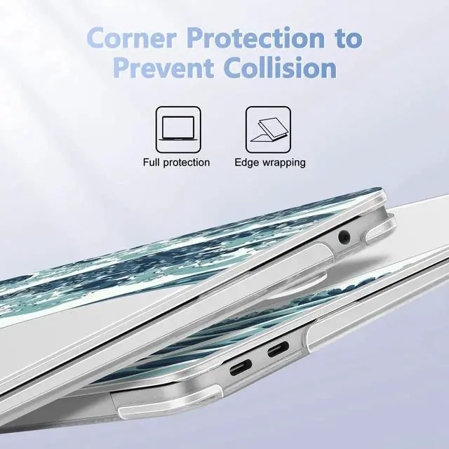 Alt view image 4 of 5 - May Chen Compatible with New MacBook Air 13 inch Case 2021, 2020 2019 2018 Release Model: M1 A2337 A2179 A1932, Plastic Hard Shell Case Cover for Mabook Air 13 inch with Retina Dispaly, Great Wave