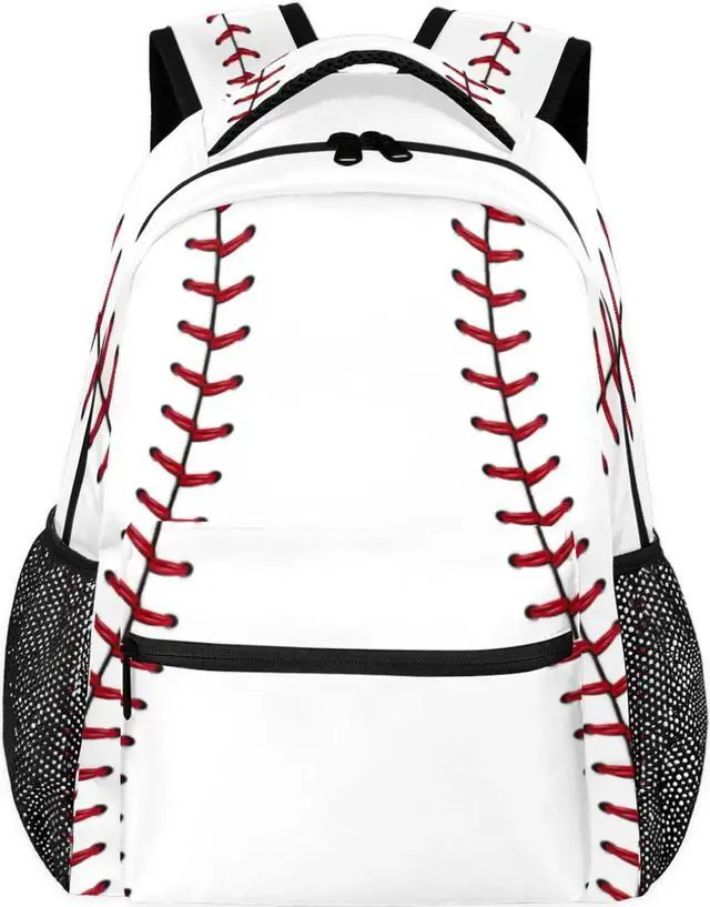 Main image of Baseball Ball Print Pattern Large Backpack Rucksack Book Bag Travel Hiking School Bag for Adult Boys Girls