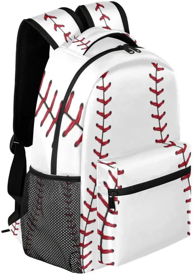 Alt view image 3 of 5 - Baseball Ball Print Pattern Large Backpack Rucksack Book Bag Travel Hiking School Bag for Adult Boys Girls