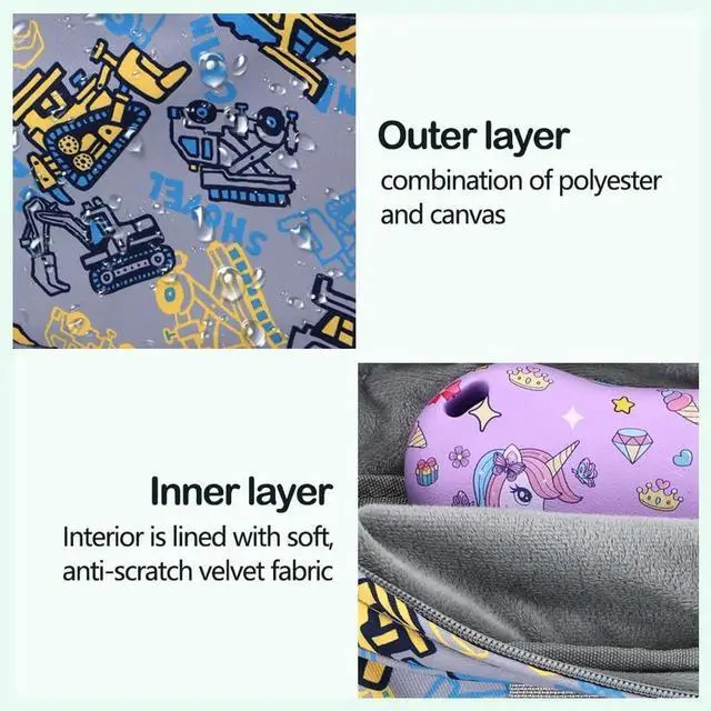 Alt view image 5 of 5 - Topevoeon Kids Tablet Bag with Handle Shoulder Strap, 13 inch Cute Excavator Tablet Sleeve Carrying Bag Case for Boy Girl Fit Fire HD 10 HD 8 IPAD 10 11 A16 10.2 7 8 9 Kids pro Tablets WJJ