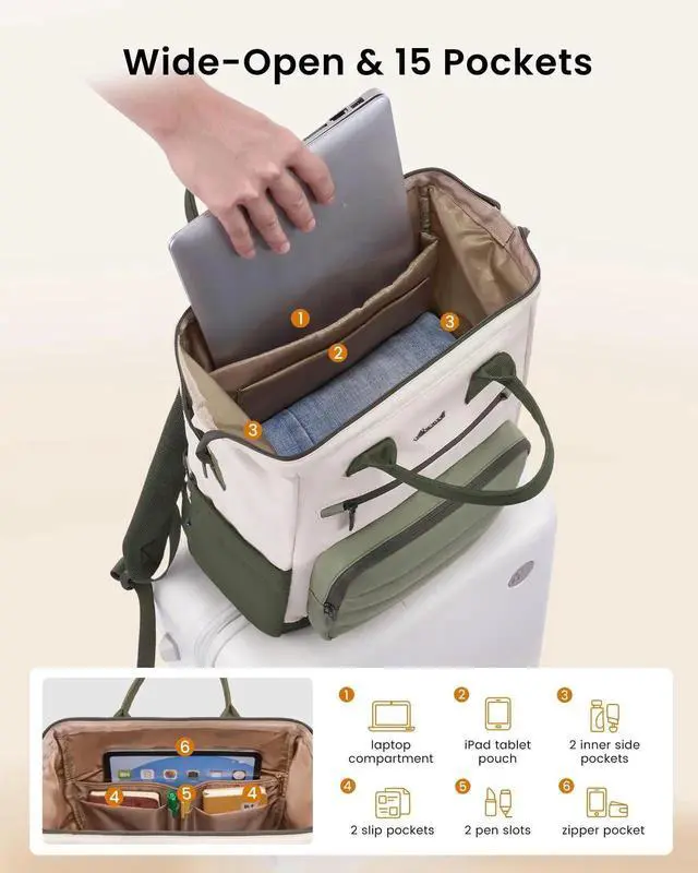 Alt view image 2 of 4 - LOVEVOOK Puffer Laptop Backpack for Women, 15.6 Inch Work Backpack purse for Nurse Teacher, College Back to School Bookbag for Teen Girls, Personal Item Travel Bag Computer Daypack for Daily Commute