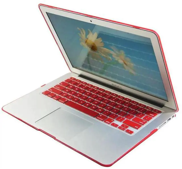 Alt view image 3 of 5 - TOJIA Compatible with MacBook Pro 13 Case,4 in 1 Rubberized Hard Cover with Keyboard Skin Screen Shell for MacBook Pro 13 Inch w/Out Touch Bar Touch ID Model:A1708 A1988, Red