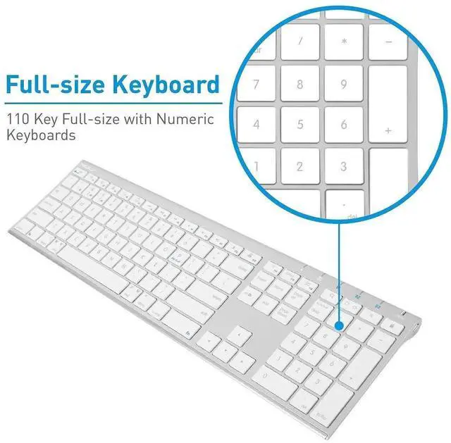 Alt view image 4 of 5 - Macally Premium Bluetooth Keyboard and Mouse for Mac | Compatible Apple Wireless Keyboard and Mouse Combo (110 Keys Multi-Device Rechargeable) Keyboard Mouse for MacBook Pro/Air and iMac - Space Gray